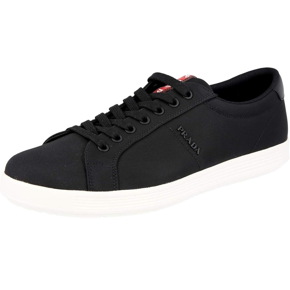AUTH LUXURY PRADA SNEAKERS SHOES 4E3256 BLACK NYLON - Picture 12 of 16